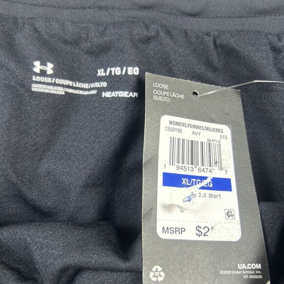 NWT Under Armour Women's Fly By 2.0 Running Shorts Black Gray Heather Size XL - Picture 6 of 10